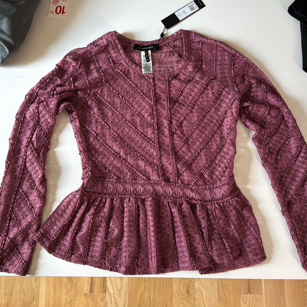 Sheer Deco Rose color lace top